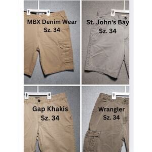 Lot of Men's Khaki/Cargo Shorts Sz. 34 Gap Wrangler St. John's Bay Casual